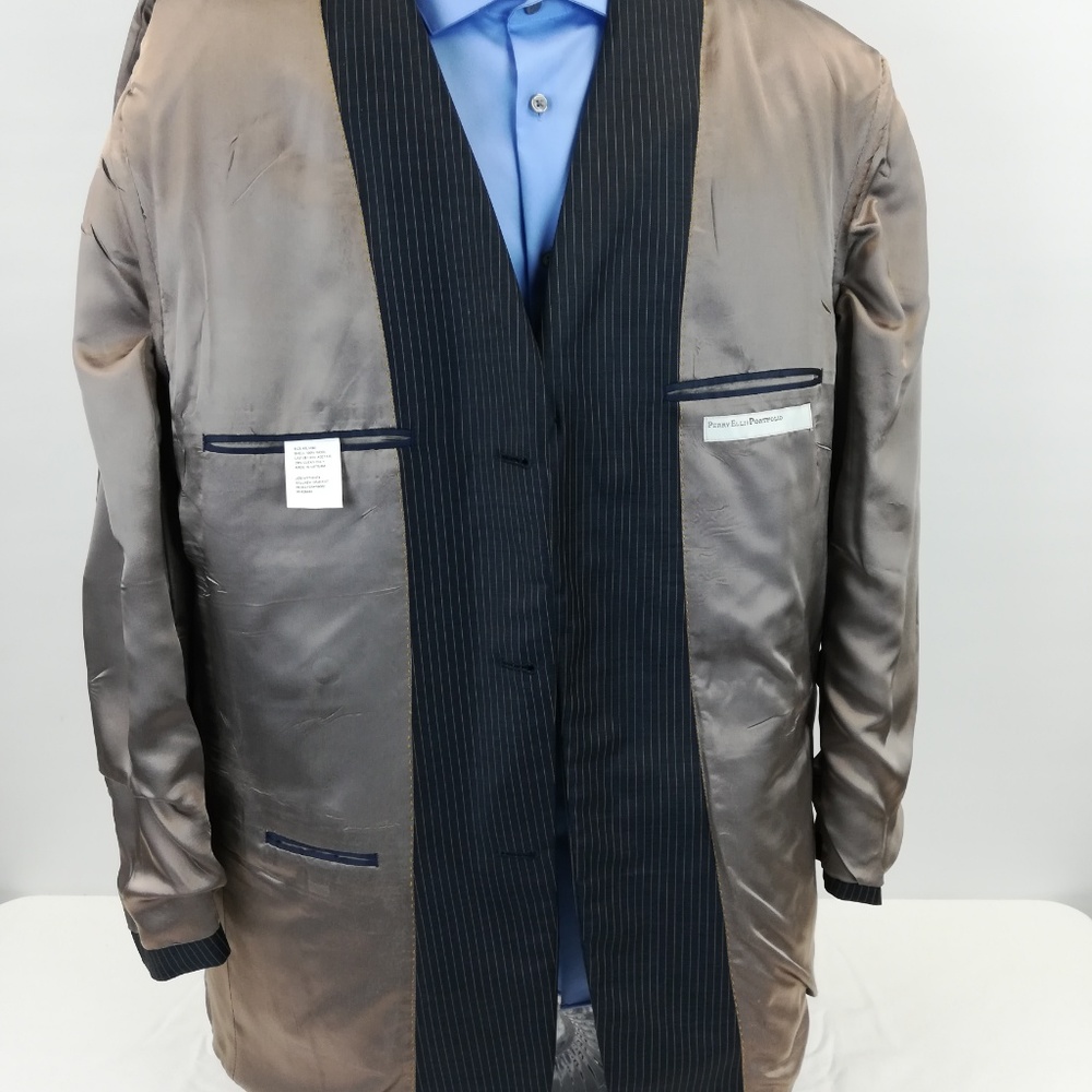 Perry Ellis Men's Suit Jacket 46L Char/grey Wool - Picture 7 of 8